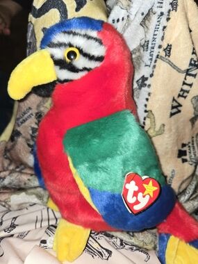 TY Beanie Plush Parrot - Red, Green, Blue, Yellow
